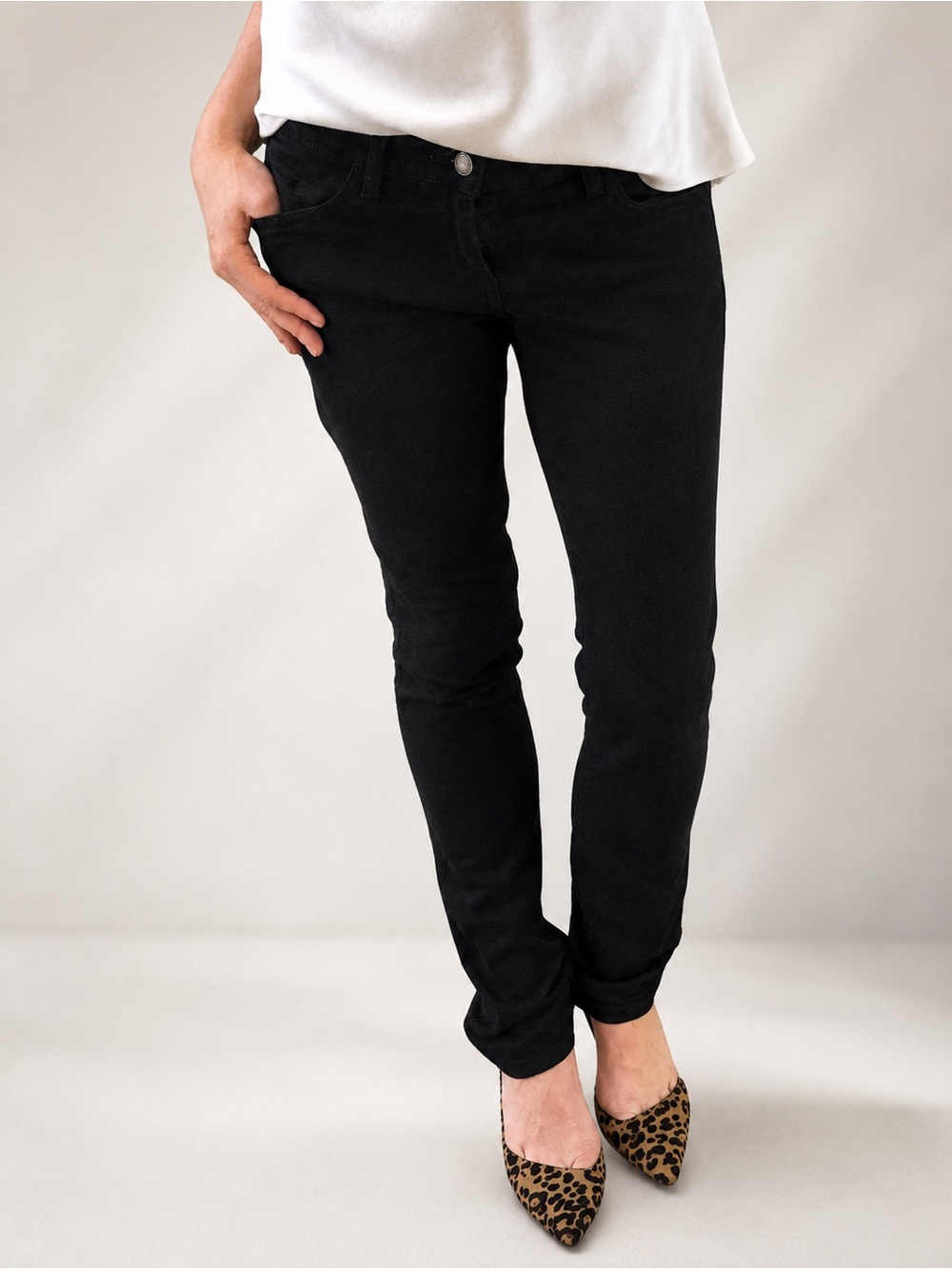 J Brand Dark Black Straight Leg Mid Rise Stretch Denim Jeans Pants Size 27